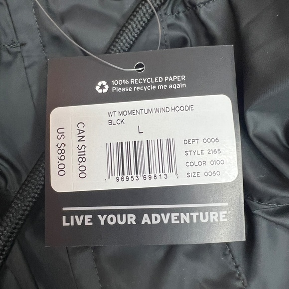 NWT Eddie Bauer *New Style* Womens Momentum Wind Hoodie‎ Black Sz L Tall Jacket - Picture 3 of 12